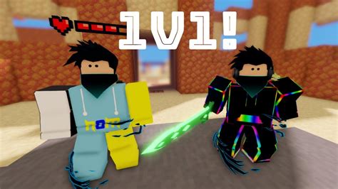 1v1ing My Friend Roblox Bedwars Youtube