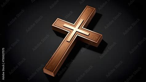 wooden cross clipart on a black background. with black copy space ...