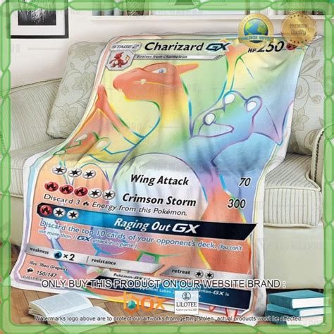 HOT Fleece Blanket Charizard GX Custom Pokemon Anime Boxbox Branding Luxury T Shirts Online In USA