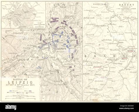 Battle Of Leipzig 16 19th October 1813 Sheet 2 Saxony Germany 1848