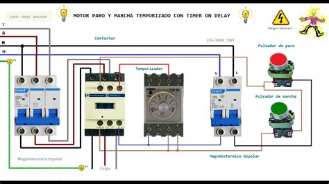 Diagrama De Arranque Y Paro De Un Motor Con Temporizador Dia