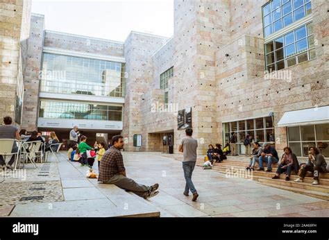 Lisbon Portugal People At The Courtyard Of The Centro Cultural De