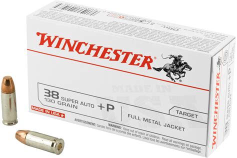 Winchester Ammunition USA 38 Super 130 Grain Full Metal Jacket P 50