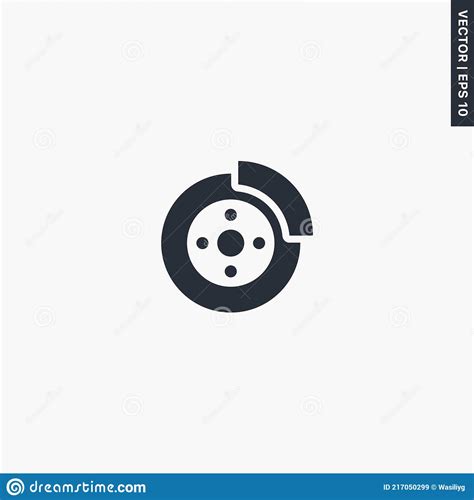 Automobile Braking System Premium Quality Flat Icon Stock Vector