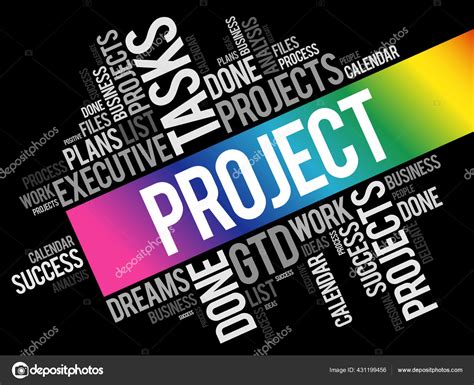 Project Word Cloud Collage Business Concept Background Stock Vector By