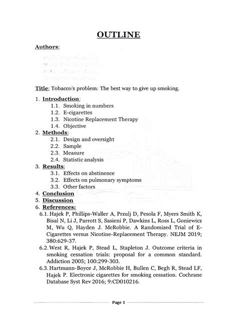 outline format sample