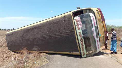 Tnstc Bus Overturns Passengers Escape Unhurt The Hindu