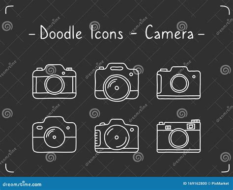 Doodle Camera Icons stock vector. Illustration of doodle - 169162800