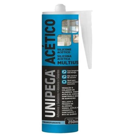 Silicone Acético Unipega Multiuso Incolor 250ml Impermeabilizante