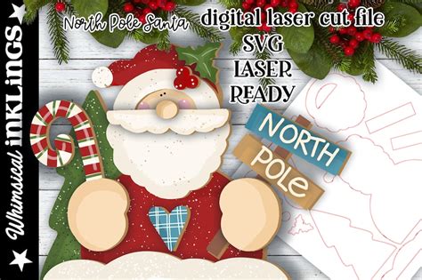 Northpole Santa Svg Laser Cut Santa Glow Forge Christmas Etsy