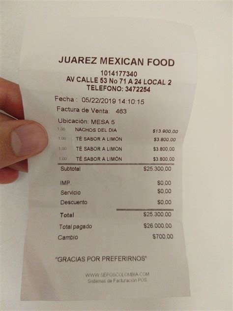 Menu At Juárez Mexicana Food Restaurant Bogotá