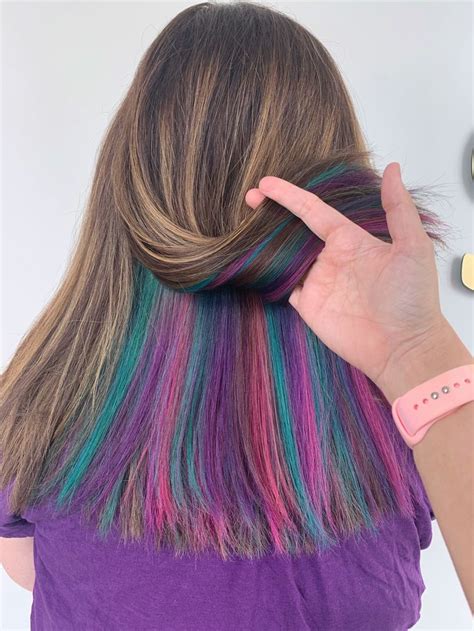 Rainbow Hair Hidden Rainbow Hair Hair Color Underneath Multicolored Hair