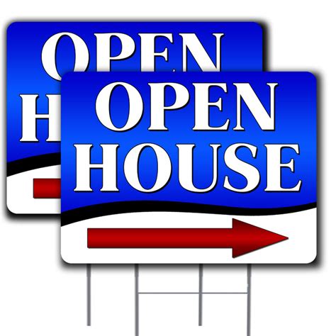 2 Pack Open House Arrow Yard Sign 16 X 24 Double Sided Print