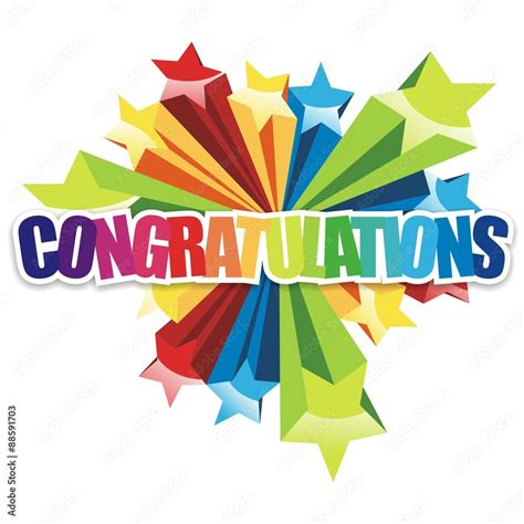 Congratulations Icon Congratulations Colorful On White Background