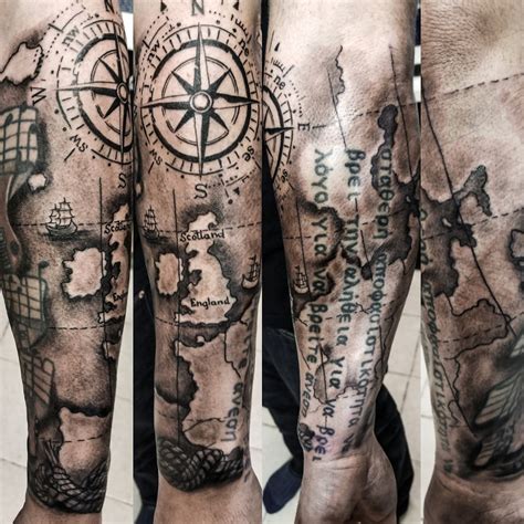 Pirate Treasure Map Tattoos