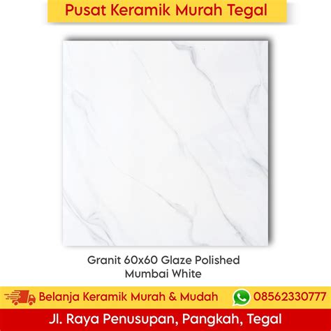 Granit Glazed Polished 60×60 Mumbai White Putih Motif