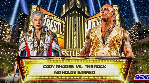 Wwe 2k24 Cody Rhodes Vs Heel Rock No Holds Barred Match