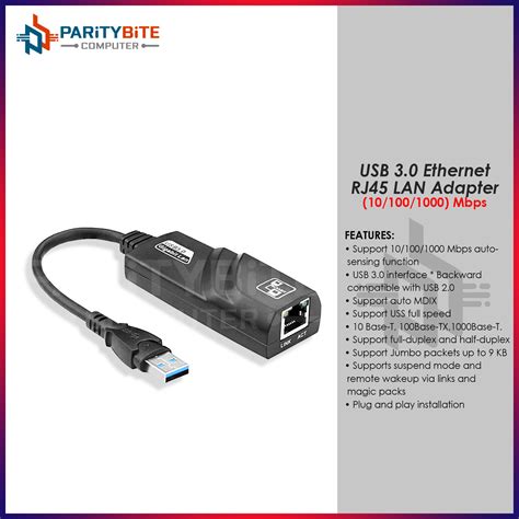 USB 3 0 Ethernet RJ45 LAN Adapter 10 100 1000 Mbps USB To LAN Gigabit