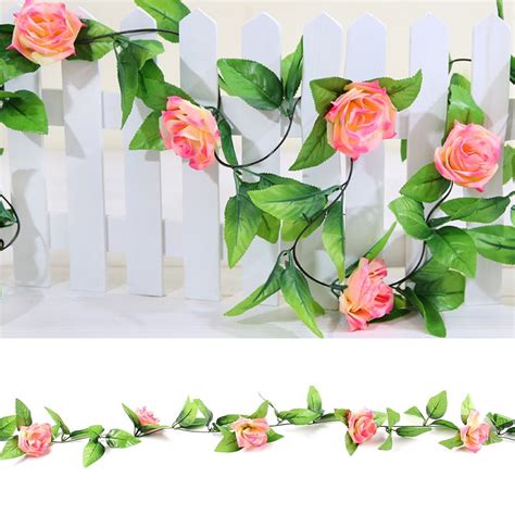 Simulation Flowers X Ft Artificial Silk Rose Flower Ivy Vine Leaf