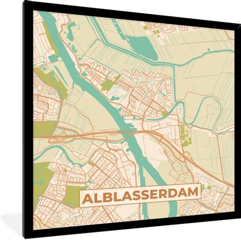 Fotolijst Incl Poster Alblasserdam Stadskaart Plattegrond