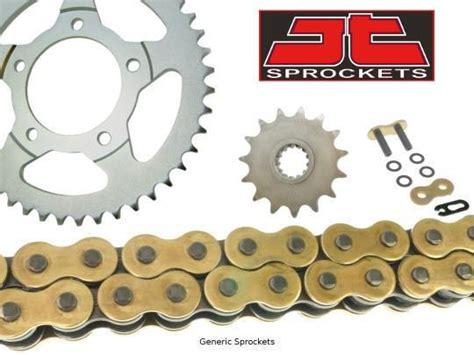 JT Heavy Duty O Ring Gold And Black Chain And JT Sprocket Kit Honda