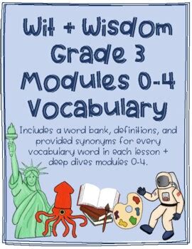 Wit And Wisdom Grade 3 Modules 0 4 Vocabulary Sheets By Miss Byrd In Third