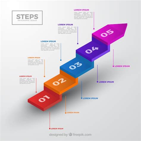 Bunte Infographic Tritt Sammlung In Der Isometrischen Art Auf