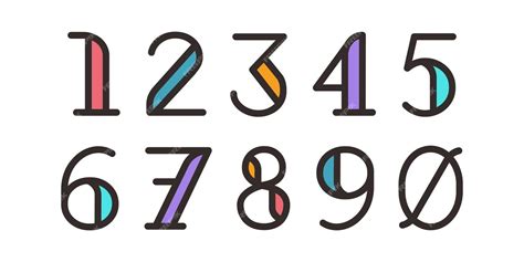 Premium Vector Number Set Vector Font Alphabet Modern Dynamic Flat