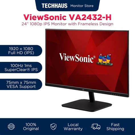 ViewSonic VA2432 H 24 Full HD 1080p SuperClear IPS 100Hz Monitor With