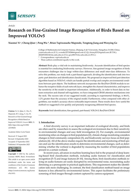 Pdf Research On Fine Grained Image Recognition Of Birds Based On