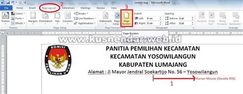 Cara Membuat Garis Kop Surat Yang Benar Di Word 2007 2010 2013 Kusnendar