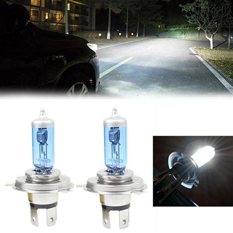 2 Pcs 6000k White Gas Halogen H4 H7 Led Headlight Car Lamps 100w 12v