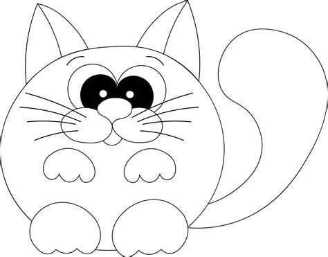 Cute Cartoon Happy Cat In Black And White 7690511 Vector Art At Vecteezy