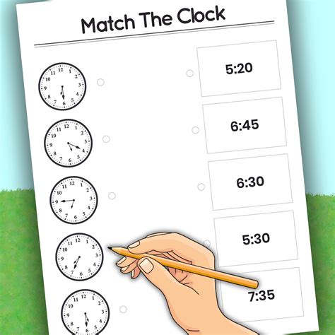 20 Time Learning Worksheets, Printable Learning Clock Practice 1st 2nd ...