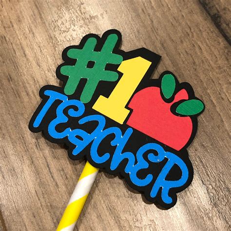 Teacher Appreciation 1 Teacher Cupcake Toppers Etsy