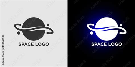 Circle planet with orbital ring global space, symbol icon vector space ...