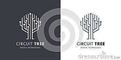 Circuit Tree Logo Cartoon Vector CartoonDealer 191139859