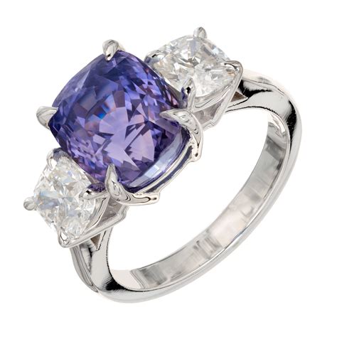 Violet Purple Sapphire Diamond Platinum Ring | eBay