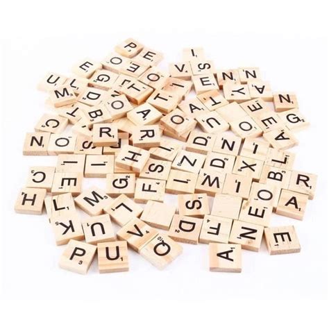 Lettre Scrabble En Bois Puzzle Alphabet Lot De 100 Pcs Lettres Et