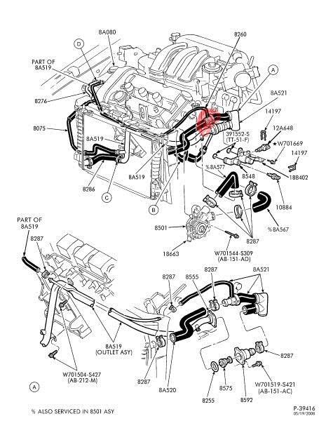 2000 Ford Taurus Heater Hose Diagram