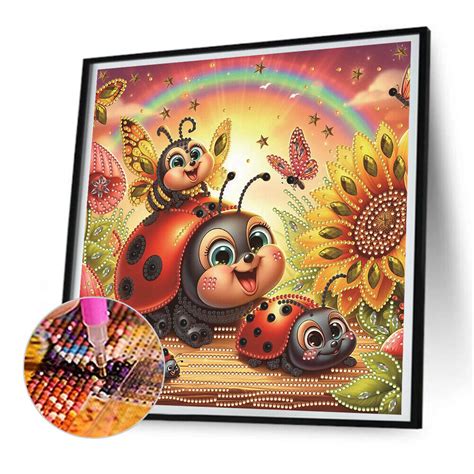 D Diy Partial Special Shaped Drill Diamond Painting Kit Ladybug Art