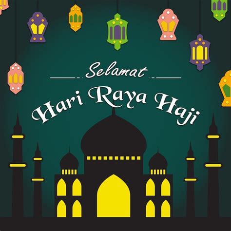 Premium Vector Hari Raya Haji Greeting Post Vector