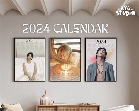 BTS Jimin Taehyung Jungkook 2024 Poster Desk Calendar A3 A4 A5 Digital