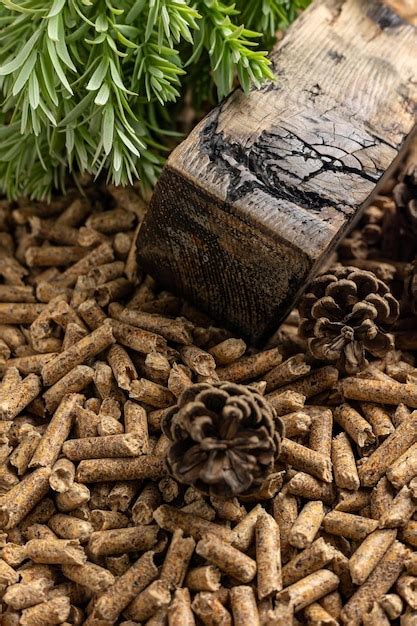 Premium Photo | Production of wood pellets a type of wood fuel