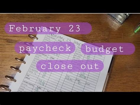 February Paycheck Budget Close Out Youtube