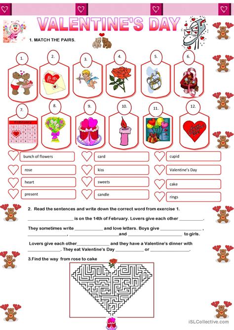 Valentines Day English Esl Worksheets Pdf And Doc