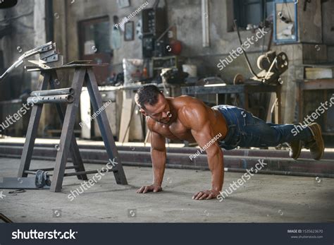 Muscled Half Naked Man Work Old Stock Photo Edit Now