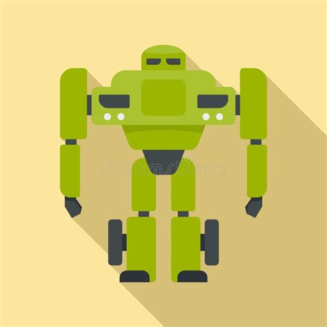 Super Robot Transformer Icon Flat Style Stock Vector Illustration Of Future Futuristic