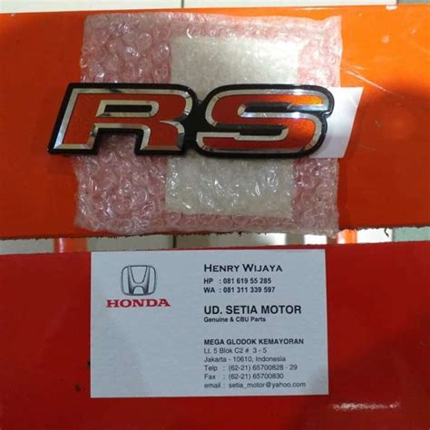 Jual Emblem Grill Depan Tulisan Logo RS Honda Mobilio RS Original Di