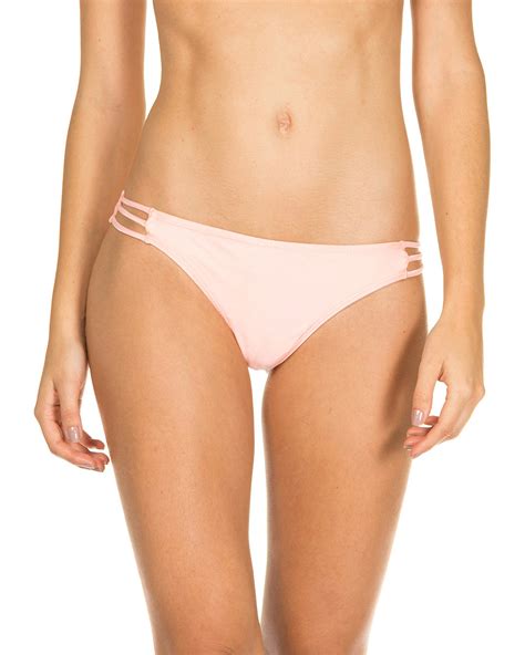 Agua Doce Lisos Bikini Bottom W Side Straps Light Pink COAST Supply Co